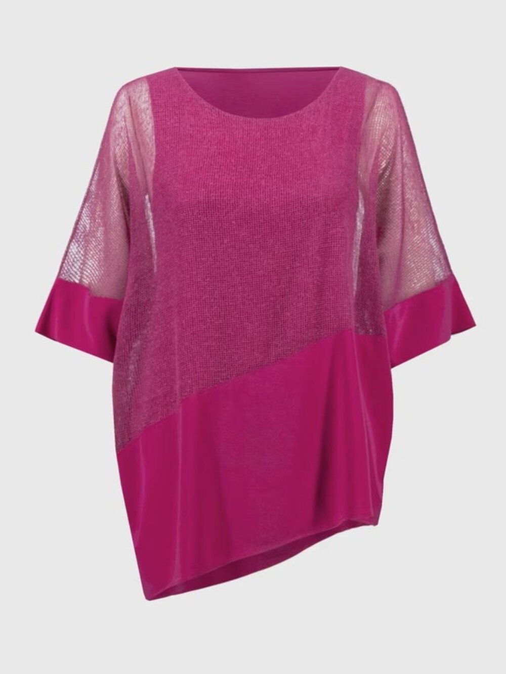 Joseph Ribkoff $235 Chic Sheer Flutter Sleeve Pullover Purple Orchid US Sz 24 NW